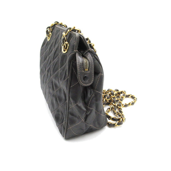 Chanel Chain Shoulder Bag Satin Gray - Picture 2 of 7